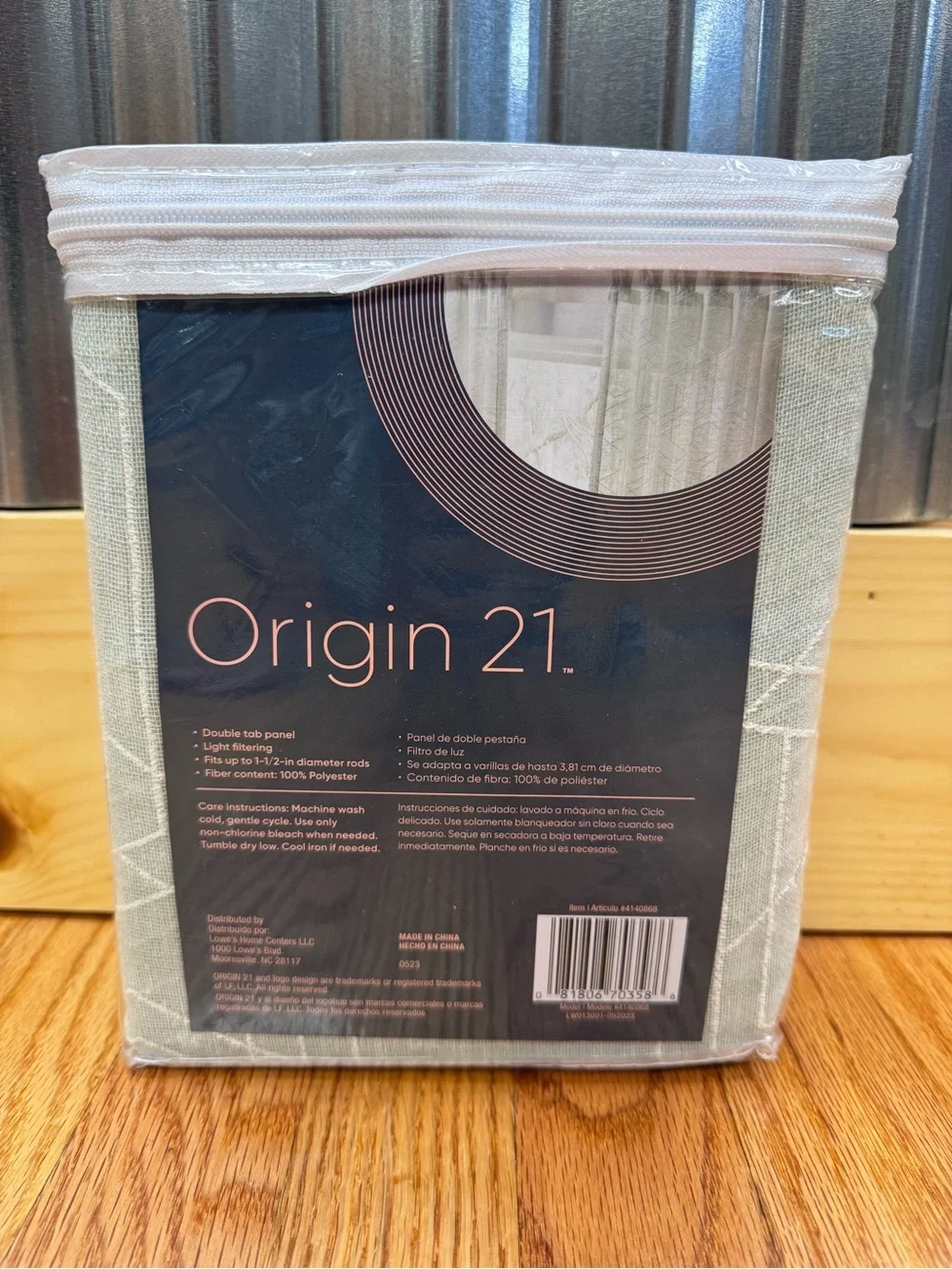 Origin 21 Bradi 50”x84” Double Tab Panel Curtain Seagreen Abstract